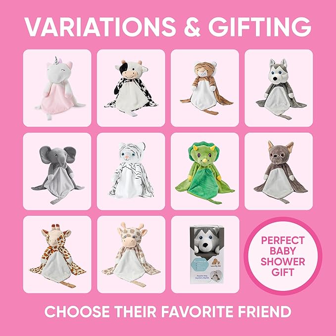 4-in-1 Sound Machine, Baby Lovey, Blanket - White Noise & Lullaby Plush Unicorn Calms & Reduces Wakeups, Helps Toddler Sleep Longer - Proven Sleep Aid -Musical BPA-Free, Machine Washable Newborn Gift