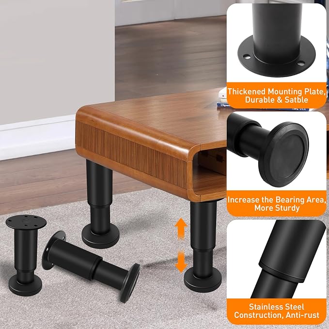 4 Pcs Adjustable Furniture Legs - Image 4