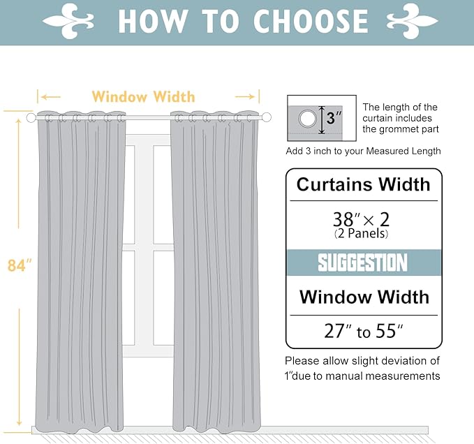 ChrisDowa 100% Blackout Curtains 84 inch Long for Bedroom with Black Liner, 2 Thick Layers Total Blackout Thermal Insulated Grommet Window Curtains 2 Panels Set (Dark Grey, 38 x 84 Inch)