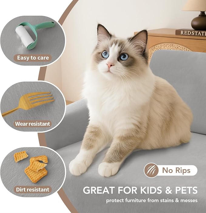 Armchair Couch Cover for Dogs 1 Cushion, Washable Recliner Covers Sofa Protector - Image 3