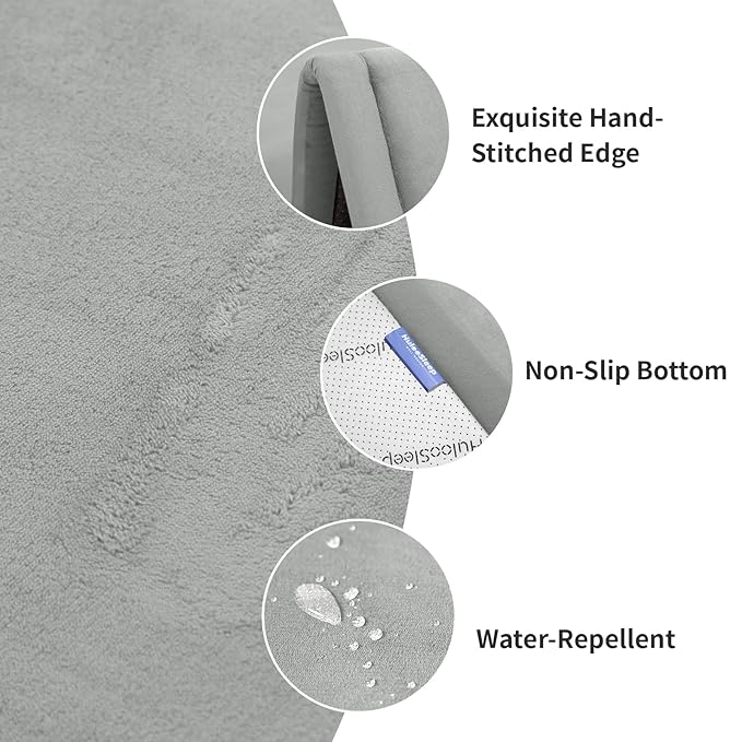 Play Mat for Babies Toddlers,1.3" Thick Elasti-Foam Anti-Fall Cushion Mat for kids Room,28×72 Bedroom Bedside Rugs,Water-Repellent Soft Coral Velvet,Non-Slip(Light Grey)