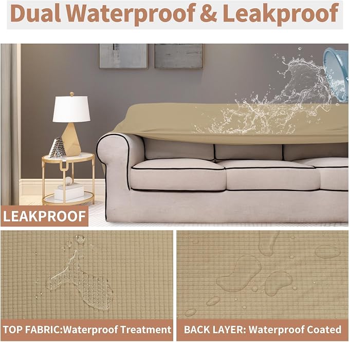 Easy-Going 100% Waterproof Oversized Chair Couch Cover, Dual Waterproof Sofa - Image 3