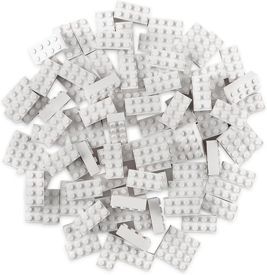 Strictly Briks Classic Bricks Starter Kit – 96 White 2x4 Building Blocks – Creative Set for Kids Ages 3+ – 100% Compatible with Major Brick Brands