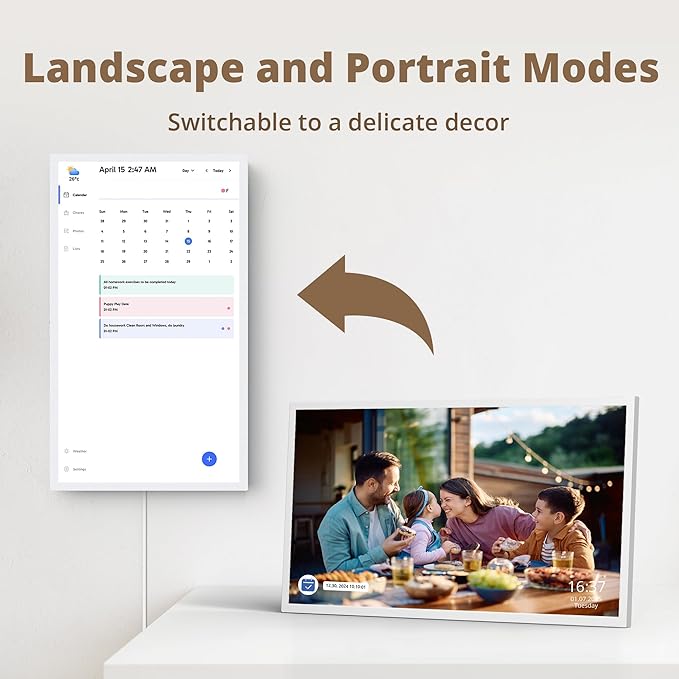 Dragon Touch 24 inch Digital Calendar Chore Chart – Interactive Touchscreen, Smart Family Planner, Hearth Display Desk Digital Calendar Seamless Scheduling