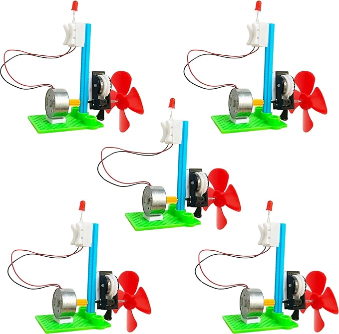 5 Bulk STEM Generator Kits for Kids, DC Motor Science Experiments, Engineering Building Projects Activities STEAM Toys, Class Educational Learning Classroom Activity, Free Energy Hand Generators Kit