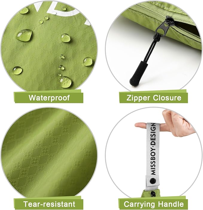 MissBoy 2 Pack Laundry Bags, Nylon Washable Wet Dry Bag, Travel Laundry Bags for Dirty Clothes, Swimming Bathing Suit Workout Wet Clothes Bag