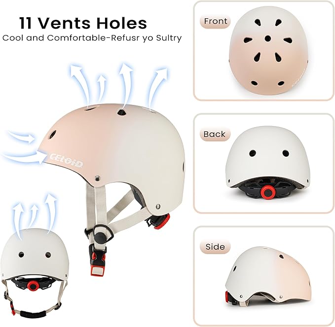 Kids Bike Helmet,Toddler Skateboard Helmets for Ages 2-3-5-8-14 Years Boys Girls，Adjustable Multi-Sport Bicycle Skateboarding Football Roller Skating Scooter Rollerblade Balance Bike Helmet