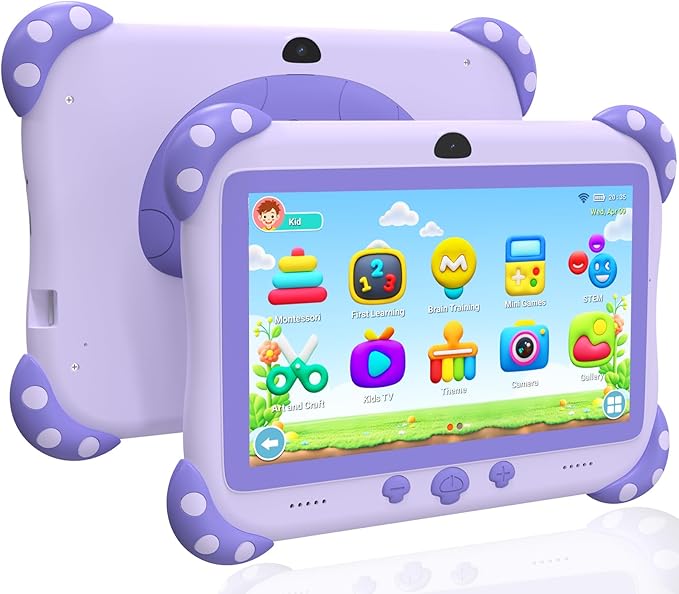 Kids Tablet 7 inch Toddler Tablet for Kids WiFi Tablets 32G Android Dual Camera Parental Control with Kids app Pre-Installed YouTube Netflix (Purple)
