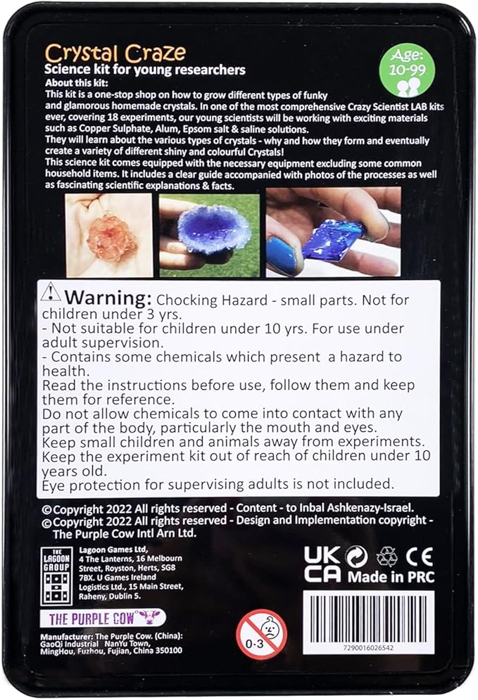 The Purple Cow- The Crazy Scientist Crystal Craze Experiment Stem Education Science Kit for Kids Boys & Girls Aged 10+