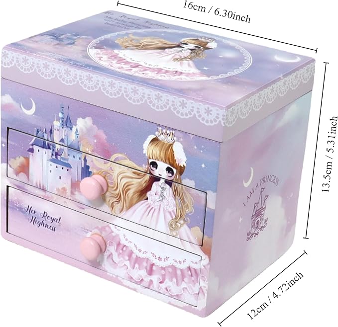 Music Jewelry Box for girls purple girls jewelry box Little girl birthday christmas Gift kids jewelry box Organizer