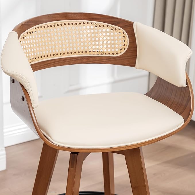 Set of 3 Rattan Swivel Counter Stools - Image 7