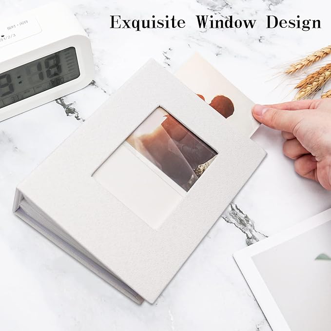 Vienrose Photo Album 4x6 100 Pages Photos Linen Cover Picture Book with Front Window for Baby Wedding Children