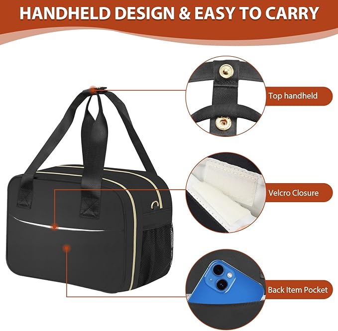 PIIOSER Breastmilk Cooler Bag with Ice Pack, Fits 6 Baby Bottles Up to 9 Ounce, Insulated Bottle Travel Bags with Shoulder Strap-Wearable Breast Pump Carrying Case for Nursing & Working Moms