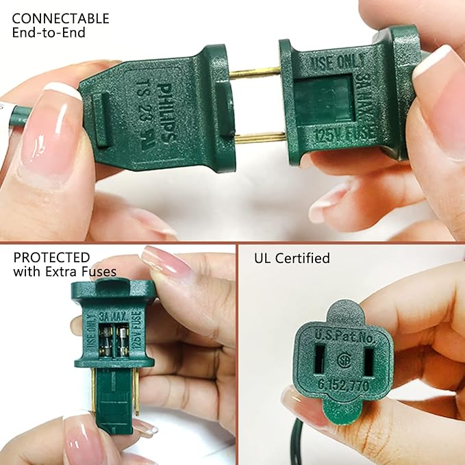 Multicolor Twinkling Christmas String Lights Plug in,2 Pack Each 60 LED,17 of 60 Lights Twinkle,Connect up to 45 Sets,UL Certified 22 Ft Mini Christmas Twinkle Tree Lights,Indoor Outdoor Use