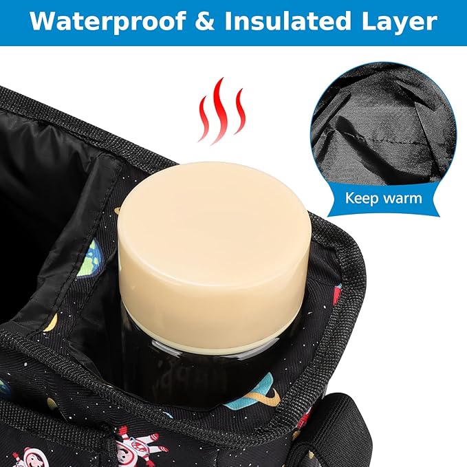Accmor Universal Stroller Organizer with Insulated Cup Holder and Shoulder Strap, Stroller Bag Caddy Organizer Stroller Accessories for Uppababy, Baby Jogger, Nuna, Doona, Britax Strollers