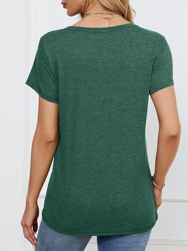 Soft Short Sleeve Shirts for Women, Crew Neck T Shirts for Women Loose Fitting Lightweight Top Basic Tee Shirt