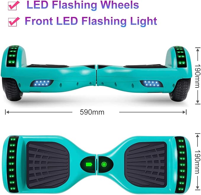 SISIGAD Scooters for Kids Ages 6-12, with Built-in Bluetooth Speaker and 6.5" Colorful Lights Wheels, Safety Certified Self Balancing Scooter Gift for Kids