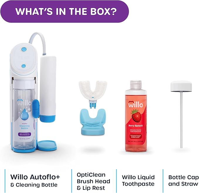 Willo Fully Automatic Kids U-Shaped Electric Toothbrush - 2 Brushing Timers, Deep-Cleans, Consistent Results, Eliminates Brushing Mistakes - Minty Mist (Large - Kids Ages 12+ Years)