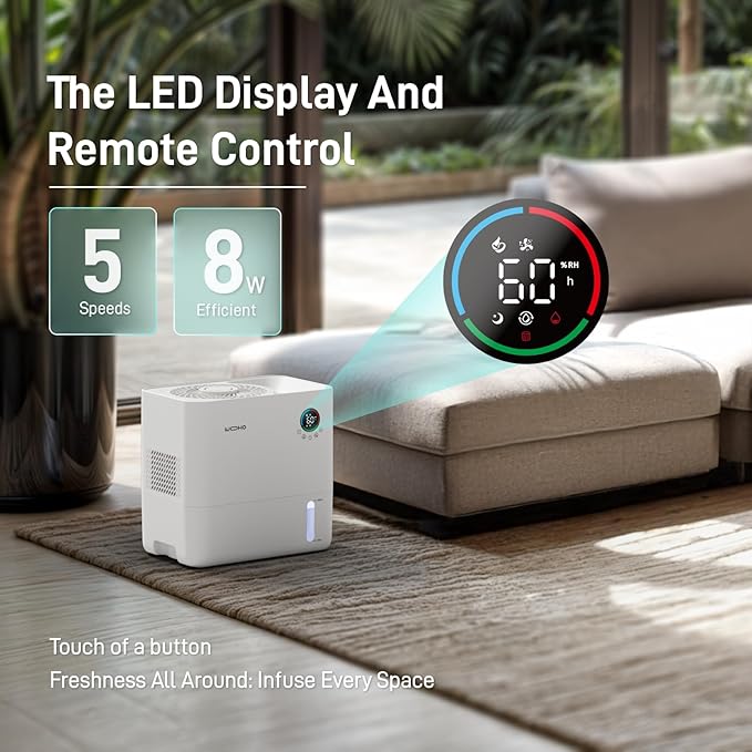 Evaporative Humidifier for Bedroom, 5L Quiet No Mist Humidifier With Aroma Diffuser, 14H Timer, Top-Fill, 5 Speed, No White Dust, Easy to Clean, for Baby, Nursery, Home & Office