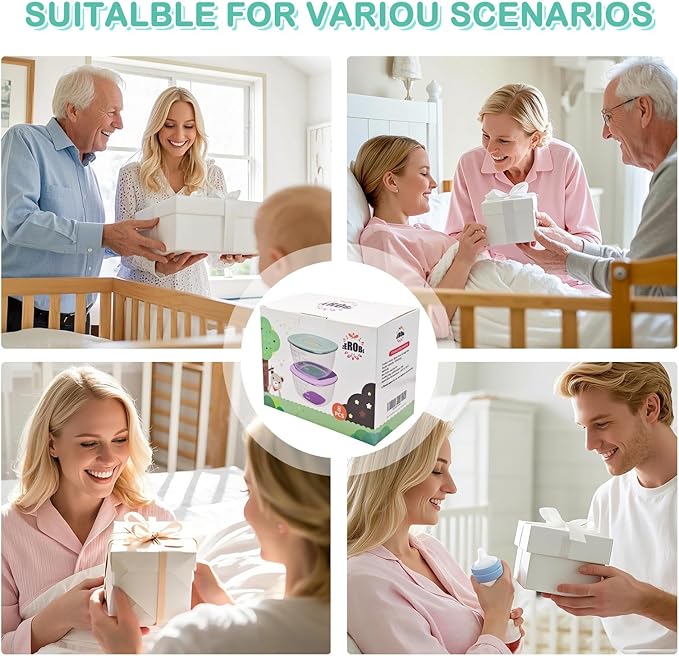 Leak-Proof Baby Food Storage Containers 8-Pack - 4oz BPA-Free Freezer & Microwave Safe Food Jars with Airtight Lids for Infants, Travel, Nurseries