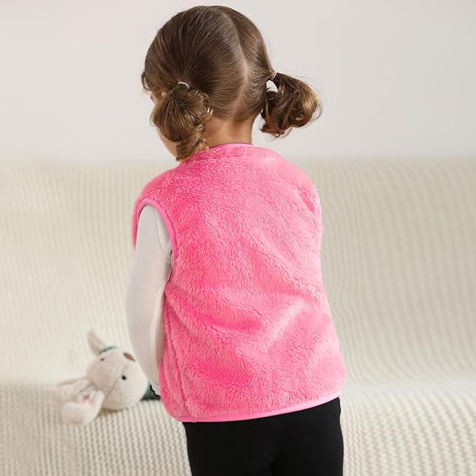 Baby Boys Girls Fleece Vest Zip Up Cute Bear Jackets Fuzzy Fall Winter Warm Clothes Newborn Outwear for Toddler Infant