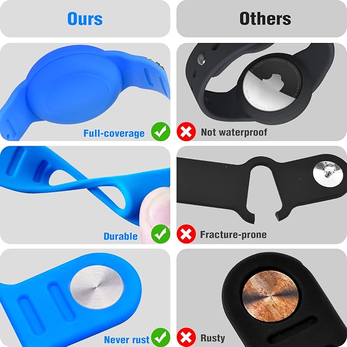 Waterproof AirTag Bracelet for Kids [2 Pack], Cute Cartoon Airtag Holder for Kids with Full Coverage Hidden Design, Silicone Airtag Wristband for Child, Healthy Material Pink + Yellow