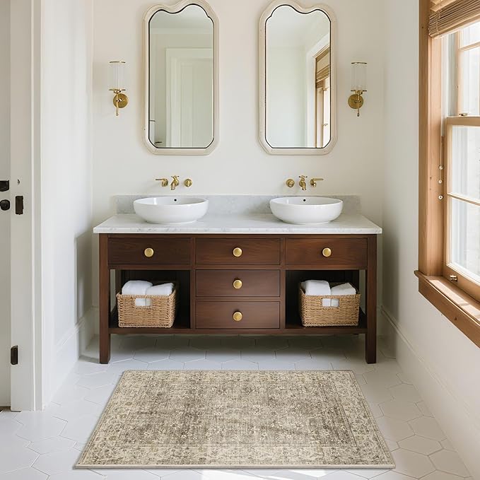 Washable Entryway Small Area Rugs: Door Mat Indoor Entrance 2x3 Boho Rug Stain Resistant Non-Slip Rubber Backing Soft Carpet for Kitchen Front Door Indoor Entrance Entry Bedroom Kids Room