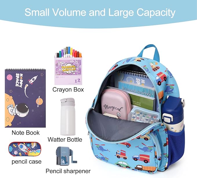 CLUCI Toddler Backpack for Boys Kids Backpacks Preschool Kindergarten Child Bookbag Travel Cute Daycare Bluey Backpack Cars