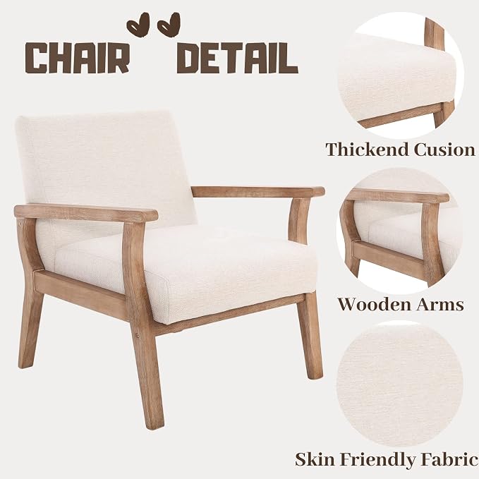 Accent Chair Mid Century Modern Armchair - Image 6
