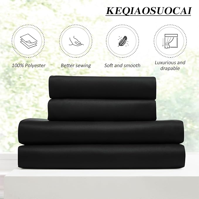 KEQIAOSUOCAI Pinch Pleated Blackout Curtains 92 Inch Long 2 Panels for Bedroom Living Room Thermal Insulated Black Out Window Curtain Pinched Pleat Drape with Hooks (W40 x L92 Inch, Black)