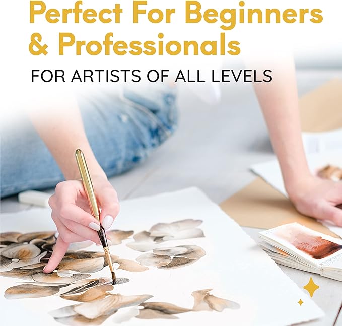 MozArt Supplies Komorebi Metallic Watercolor Paint Set – Set of 6 Shimmery Colors – Portable and Lightweight – For Artists, Students, Kids & Hobbyists - Metallic Watercolor Paints