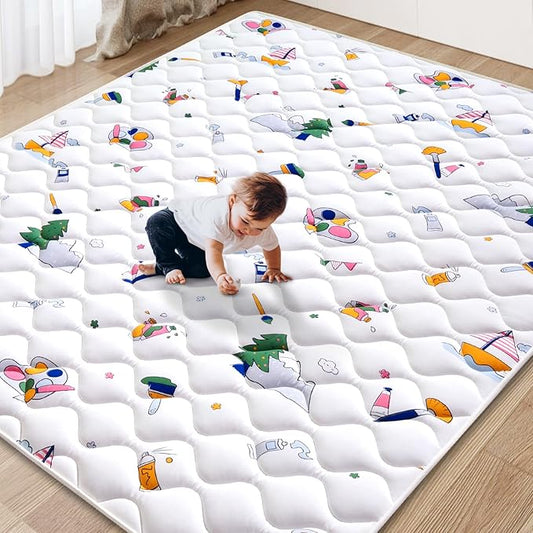 Baby Play Mat - 71" X 59",Premium Thicker Foam One-Piece Crawling Mat, Machine Washable, Extra Large Anti-Slip Activity Playmat for Babies, Toddlers & Infants