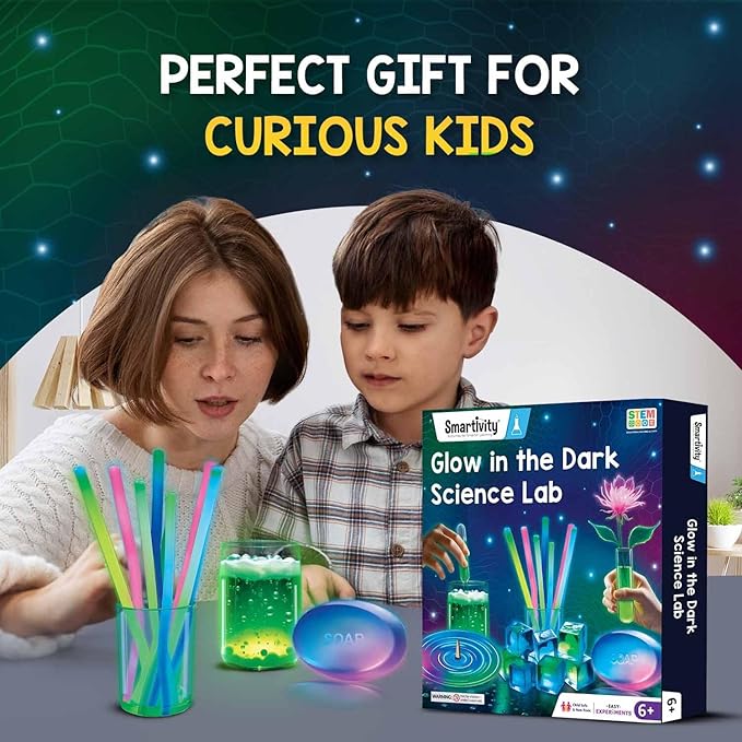 Smartivity Glow Magic Science Kit for Kids Ages 6-7-8-9-10-11-12 Years | 20 Amazing Science Experiments I Birthday Gifts for Boys & Girls | STEM Kit Toy for 6-12 Years Old