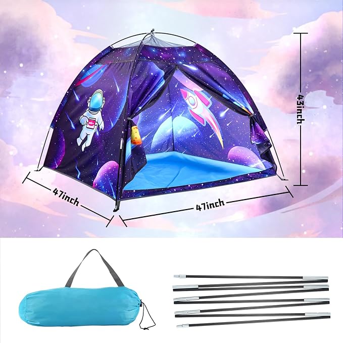 Space World Kids Play TentSpaceship Tent for Kids, Foldable Pop Up Indoor Outdoor Party Spaceship Playhouse Tent Toy for Boys Girls-47 * 47 * 41 (Dark Purple)