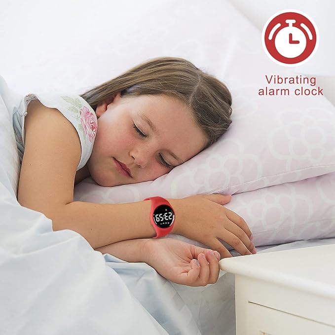 Kids Watches for Girls Boys Digital Sport Watch with Step Counter Pedometer Vibration Alarm Clock, No App Waterproof Fitness Tracker Kids Watch Boys Girls Teens Students Ages 5-16