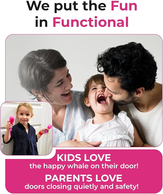 Baby Proofing Door Stopper, Door Pinch Guards Protect Child Fingers & PET Tails. Baby Safety Finger Protectors Prevent Pinch Injuries – Kids and Adults Love Whale Pinch Guard(Pink Pack of 2)