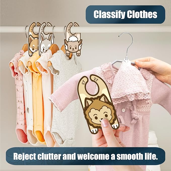 Baby Closet Dividers (Set of 8), Baby Hanger Dividers for Infant to Toddler, Nursery Organization for Clothes, Girl & Boy Closet Organizers