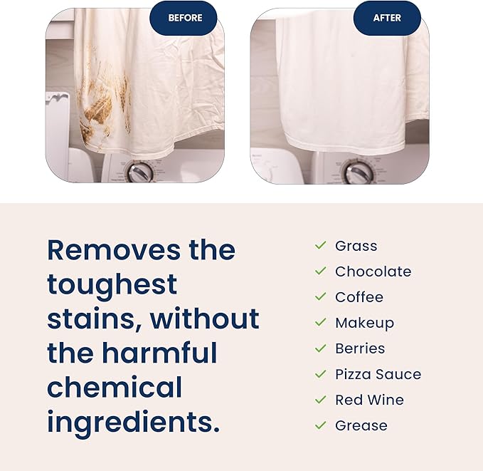 Natural Laundry Detergent for Sensitive Skin | Eco Friendly, Plant Based, Baby Clothes Safe | Clean & Easy Powder to Liquid, 1 Pack Detergent + 1 Refillable Jug | Signature Scent, 50 Loads