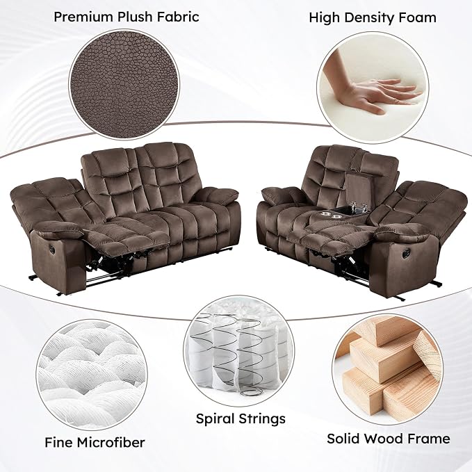 HAOMARKETS 2-Piece Recliner Sofa Set, Include Single Power Recliner Chair - Image 7