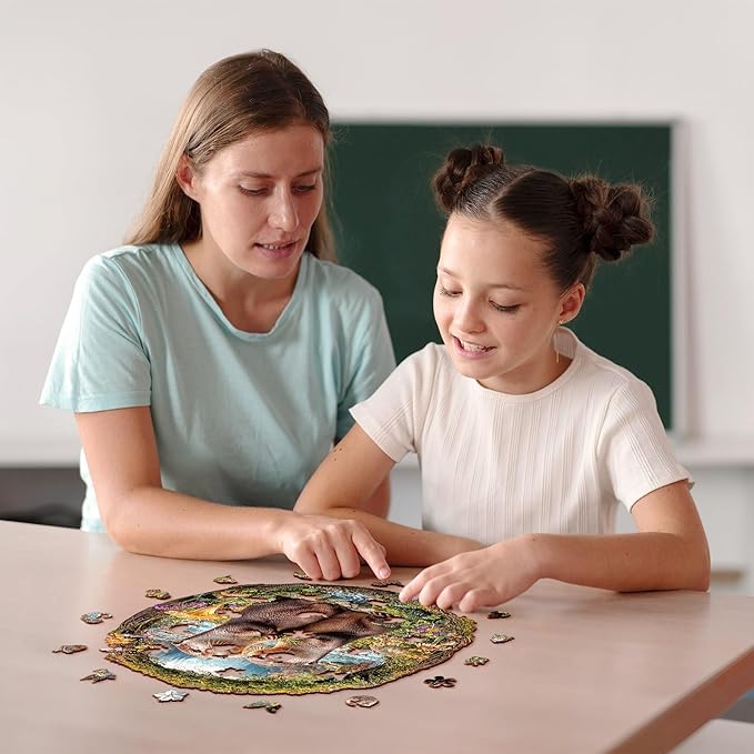 Jigfoxy Wooden Puzzles for Adults, Otter Couple Wood Puzzles Adult, Unique Animal Shape Wooden Jigsaw Puzzles for Adults, Birthday Gifts for Puzzle Lovers Family Friend (S-8.1 * 8.4in-102pcs)