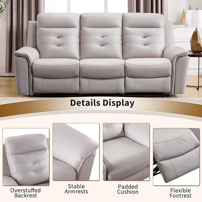 ANJ 2-Piece Oversied Faux Leather Power Recliner Sofa Set - Image 6