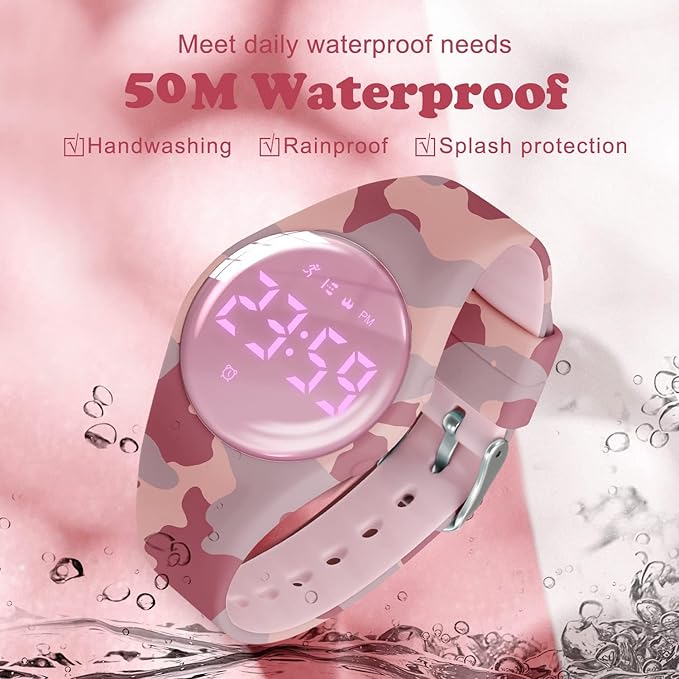 Kids Watches for Girls Boys Digital Sport Watch with Step Counter Pedometer Vibration Alarm Clock, No App Waterproof Fitness Tracker Kids Watch Boys Girls Teens Students Ages 5-16