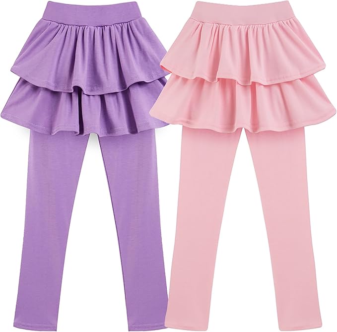 Girls School Uniform Pants Leggings with Skirts Stretch Warm Jegging 4-12 Years