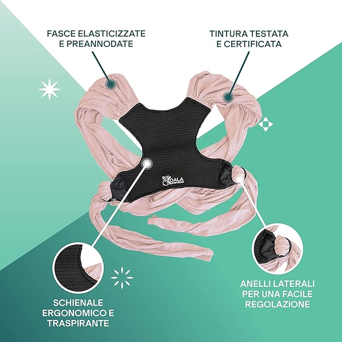 Koala Babycare Baby Carrier Wrap, Easy to Wear As a T-Shirt - Original Baby Carrier Newborn to Toddler - Sling One Size Fits All - Baby Wraps Carrier Up to 22lbs