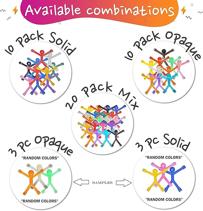 MAGMEN Classic Magnetic Fidget Toy Figures for Kids 3-8, Toddlers & Boys Girls | 10-Piece Solid Set for Travel, Road Trip, Desk & Stocking Stuffer Gifts.