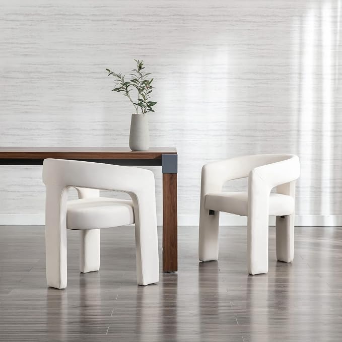 RIVOVA Modern Barrel Dining Chairs Set of 4, Velvet Upholstered Accent Side - Image 7