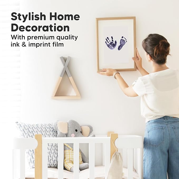 4-Pack Inkless Baby Hand and Footprint Kit - Mess Free Ink Pad for Newborn Keepsake, Dog Nose & Paw Print Kit, Clean Touch Ink Pad for Baby Hand & Footprints, Ideal New Mom Gifts (Twilight, L)