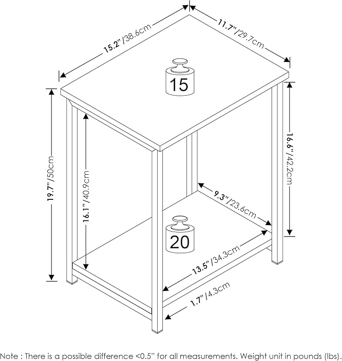 Furinno Simplistic Metal Frame End Table - Image 3