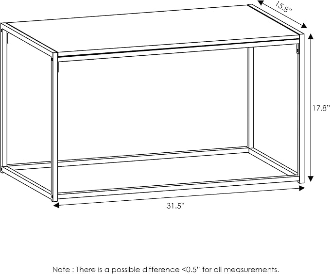 FURINNO Camnus Modern Living Coffee Table, Columbia Walnut - Image 3