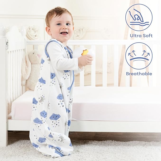 Yoofoss Baby Sleep Sack 18-24 Months Baby Wearable Blanket 100% Organic Cotton 2-Way Zipper TOG 0.5 Toddler Sleeping Sack 3 Pack, Soft Lightweight Sleep Sacks for Babies(X-Large)